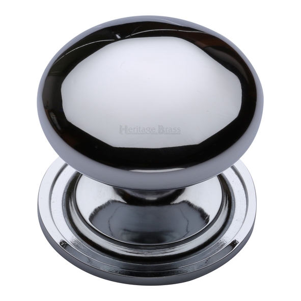 C2240 48-PC • 48 x 48 x 42mm • Polished Chrome • Heritage Brass Mushroom Cabinet Knob